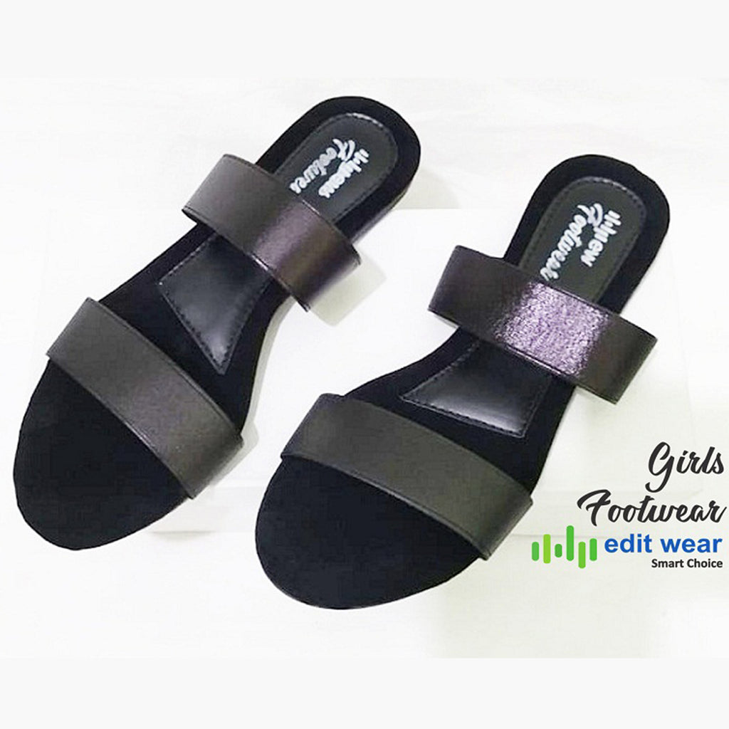 Ladies Casual & Party Wear Flat Slippers – Stylish Elastic Work Design | Comfortable Indoor & Outdoor Sandals for Women