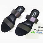 Ladies Casual & Party Wear Flat Slippers – Stylish Elastic Work Design | Comfortable Indoor & Outdoor Sandals for Women