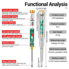 LED Test Pen Intelligent Induction Power Voltage Detector Pen Voltmeter 24-250V Circuit Tester Tool
