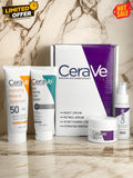 CeraVe Complete Skincare Combo Kit – Sunscreen SPF 50, Acne Cleanser, Retinol Serum & Night Cream
