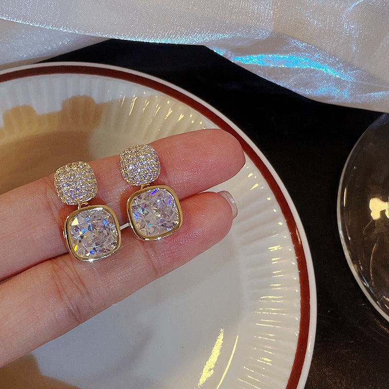 ZJE-163 Korean Zircon Crystal Earrings – Elegant Design, Stylish Fashion Jewellery for Women