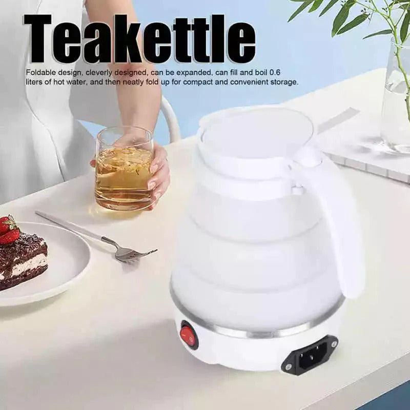 Fast Water Boiling 600 Ml Portable Kettle Travel Kettle Foods Boils Quickly Silicone Small Collapsible Foldable Electric Sports Bottle (Random Color)