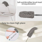 Grey Flexible Microfiber Duster – Bendable Long Reach Cleaning Brush for Home & Office