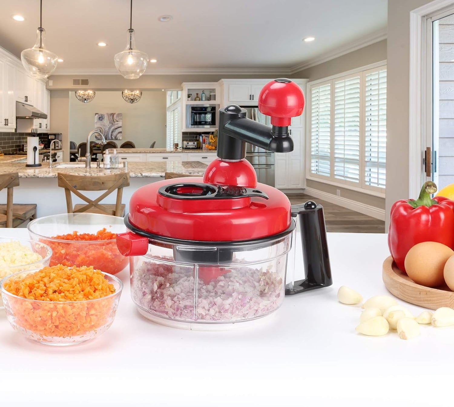 Manual Hand Multifunction Speedy Vegetable Quick chopper | Quick Chopper Vegetable - Onion Chopper | Kachomer Salad Machine ( random color )