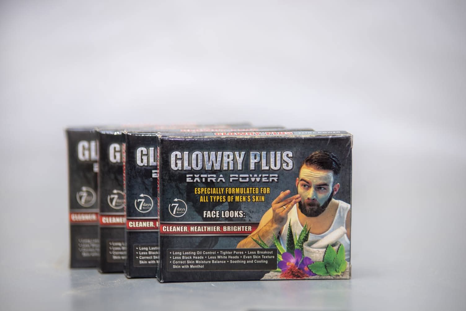 GLOWRY PLUS Extra Power Mud Mask for Men | Deep Pore Cleanser & Oil Control Face Mask | Natural Skin Brightening & Cooling Mud Mask