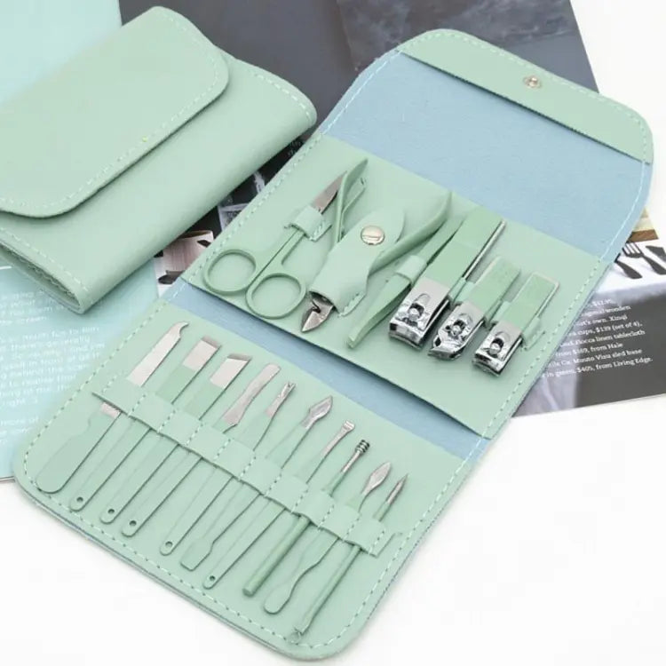 16-in-1 Stainless Steel Nail Care Kit – Manicure & Pedicure Tool Set (Random Color)
