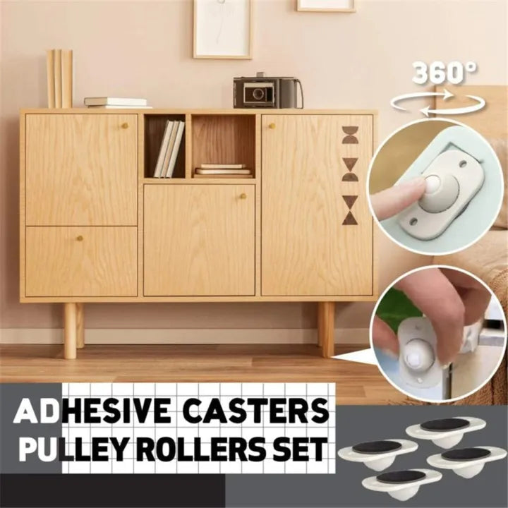 Quality Furniture Moving Wheel -  [4 Pcs] | Stainless Steel Mini Swivel Wheels With 360 Degree Rotation For Bins Storage Box