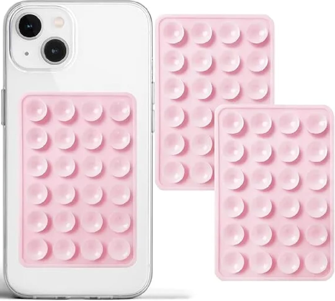 Double Side Silicone Suction Pad Phone Holder – Self-Adhesive Square Rubber Grip Pad for All Mobiles & Tablets