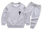 Boys Grey Tech Crew Neck Sweater – Soft Cotton Blend Sweatshirt | Casual Warm Long Sleeve Top for Fall & Winter FOR BABY AND KIDS