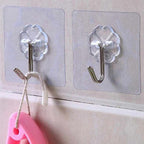 Transparent Self-Adhesive Wall Hooks – Strong Hold, No Drill, Damage-Free Hanging