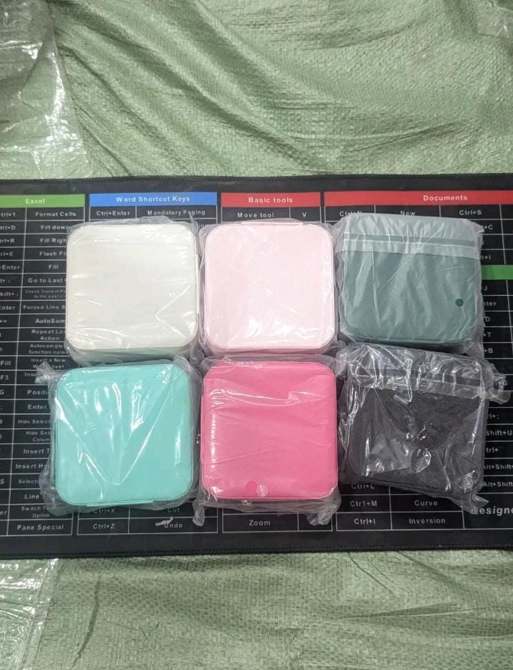 Portable Mini Travel Jewelry Box - Compact PU Leather Case with Zipper & Multi-Compartment Storage Organizer - Random Color