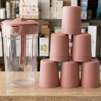 Premium 2.8 Liter Water Jug with 6 Glasses – Unbreakable Plastic Drinkware Set for Home & Office (Random Color)