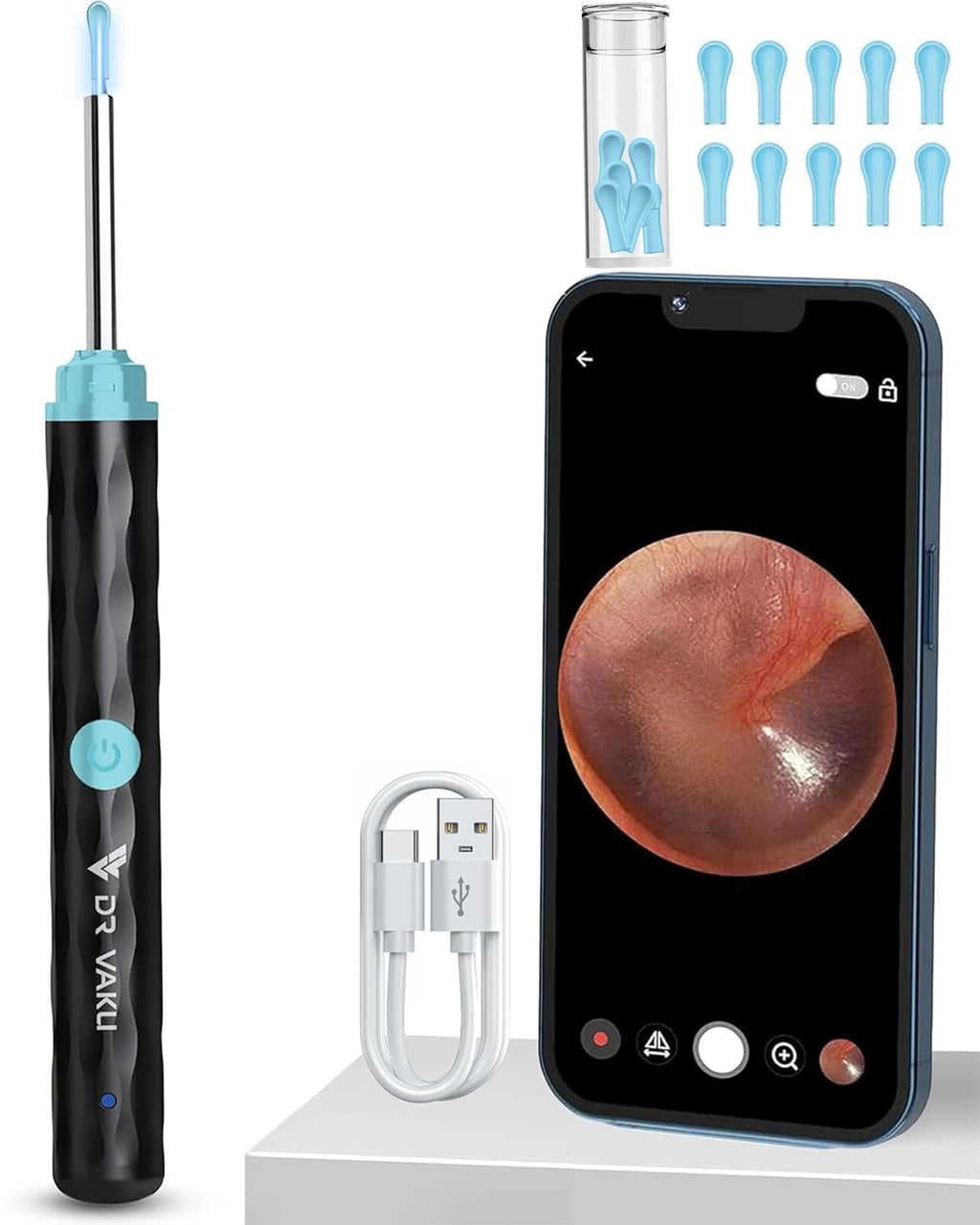 Rechargeable Smart Wireless Ear Camera Kit | Visual Ear Wax Removal Tool With Mobile Display | Random Colour