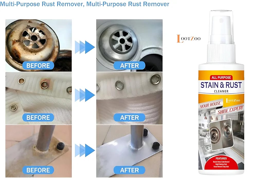 All Purpose Stain & Rust Cleaner – Powerful Multi-Surface Rust Remover with 100% Guaranteed Results - 30ML