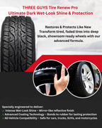 Three Guys Tire Shine Plus 250ml – Streak-Free Shine Cleans And Protects Long-Lasting Wet Look Premium Tire Care Spray