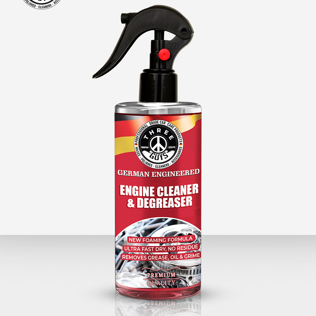 THREE GUYS Engine Cleaner & Degreaser | Foaming Formula | German Engineered Fast-Dry Spray (250ml)