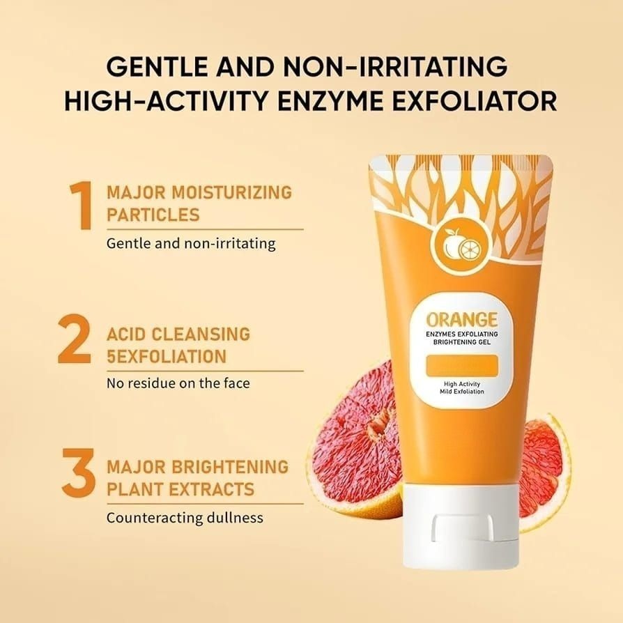 Orange Enzyme Exfoliating Gel | Brightening, Nourishing & Citrus Skincare For Radiant, Glowing, Healthy Skin | 60g