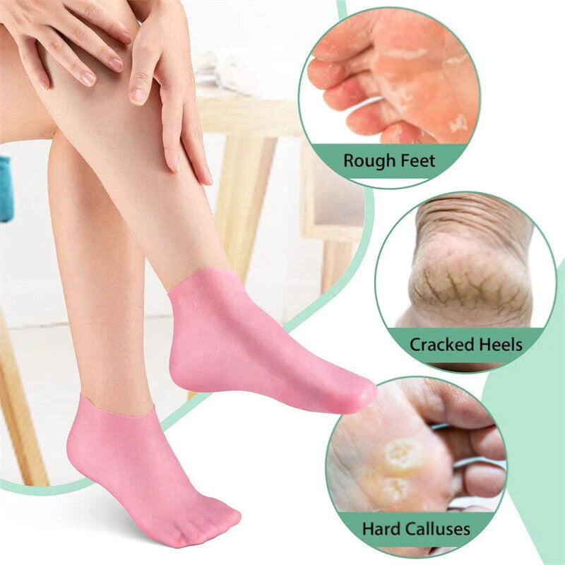 Silicone Moisturizing Gel Socks & Gloves Pack (64g) | Deep Repair for Dry Hands & Feet | Winter Care Deal