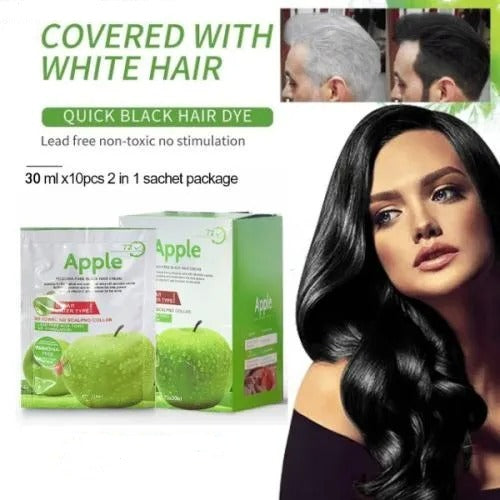 Apple Ammonia-Free Black Hair Shampoo (30ml x 10 Sachets)