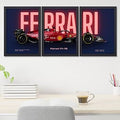 3 Pc Ferrari Wall Décor Photo Tiles | Elegant Design | Self‑Adhesive Double Tape | Size 8x11 | Premium Finish