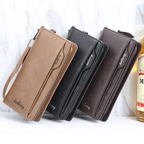 Balebaily Long Wallet for Men & Women with Zipper Pocket 15 Card Slots and Photo Window