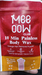 Meeoow Club 10 Min Painless Body Wax – Orange Hair Removal Powder for Smooth Skin - 100g