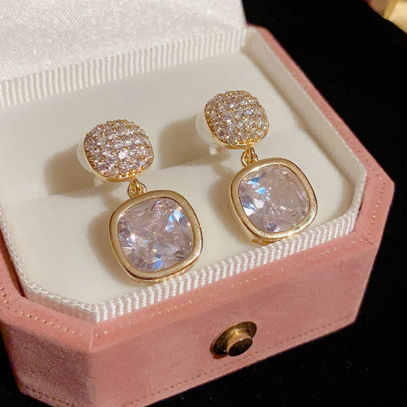 ZJE-163 Korean Zircon Crystal Earrings – Elegant Design, Stylish Fashion Jewellery for Women