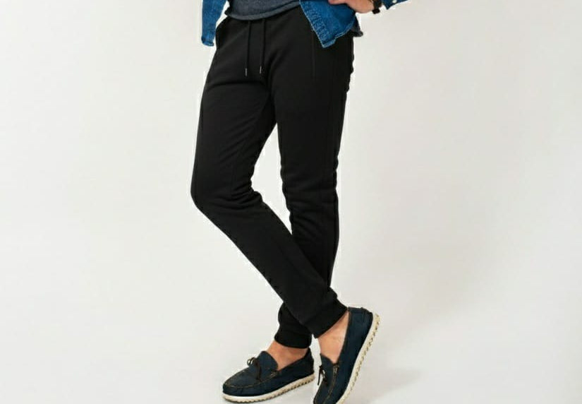 Black Trouser with Double Side Zipper Pockets | Comfortable & Stylish Casual Bottom | Premium Fabric