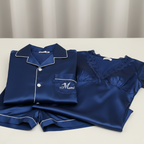 Couple Night Suit / Sleepwear Set – Stylish Nightdress & Pajama Shorts | SKU DC-C003 (3 Pcs)