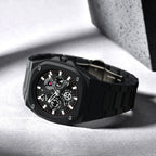 Premium Black Stainless Steel Waterproof Men’s Watch – Luxury Multi-Dial Design (With Box)