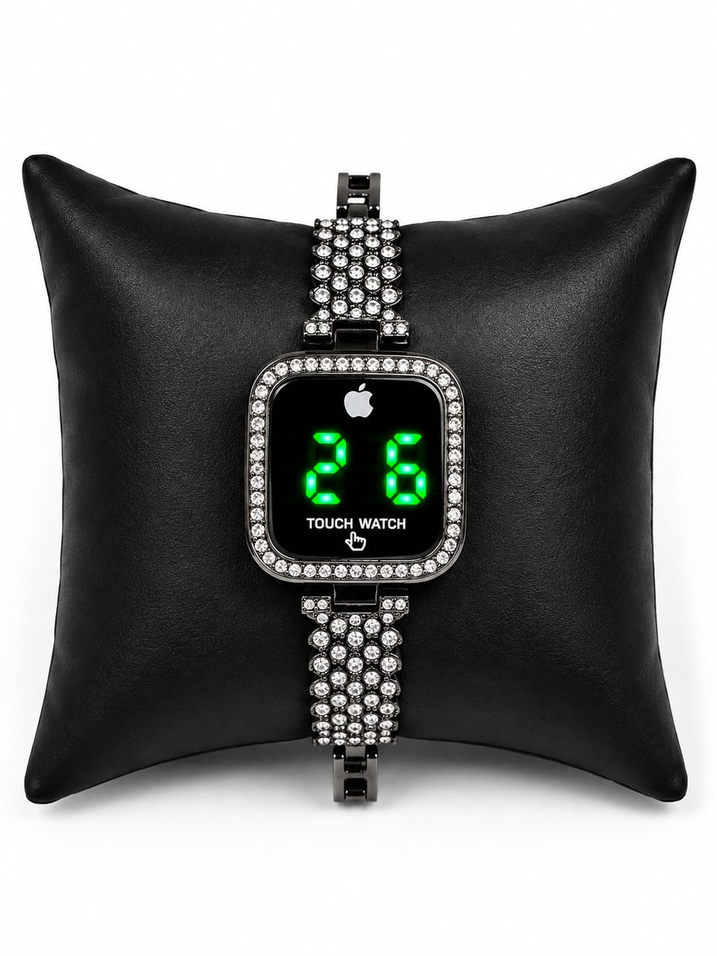 Elegant Female Touch Screen LED Watch With Sparkling Stones Stylish Alloy Construction Trendy Formal And Casual Daily Wear