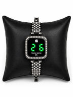 Elegant Female Touch Screen LED Watch With Sparkling Stones Stylish Alloy Construction Trendy Formal And Casual Daily Wear