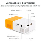 Portable YG300 Mini LED Projector A1 LED LCD Mini Video Projector – International Version | Compact Home Theater | White & Yellow