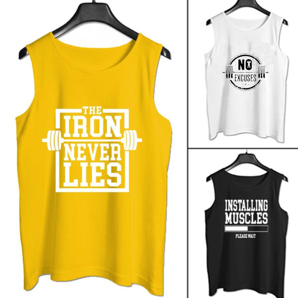 3 PCs of Men's Summer Cotton Sando Vest Sleeveless Tank Top Breathable Soft Lightweight Casual Gym Sports Innerwear Comfortable