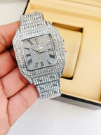 Ladies Stylish Stone Watch – Elegant Wristwatch with Sparkling Stones, Fashion Accessory for Daily Wear & Occasions