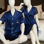 Couple Night Suit / Sleepwear Set – Stylish Nightdress & Pajama Shorts | SKU DC-C003 (3 Pcs)
