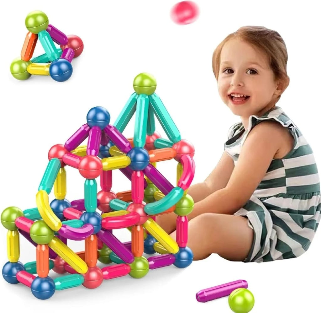 Magnetic Toys Building Blocks - 36 PCS Kids Magnet Balls and Rods Set Toddler STEM Sticks Toy Learning Educational Block Games Stacking Toys for Boy Girl Age 3+ Years Old Preschool