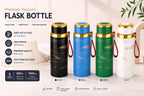Premium Marble Print Stainless Steel Water Bottle - Elegant Vacuum Insulated Flask - Random Color