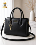 Charles And Keith 2 Zipper Bag Leatherette Handbag With Small Cat Charm And Detachable Shoulder Strap