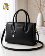 Charles And Keith 2 Zipper Bag Leatherette Handbag With Small Cat Charm And Detachable Shoulder Strap