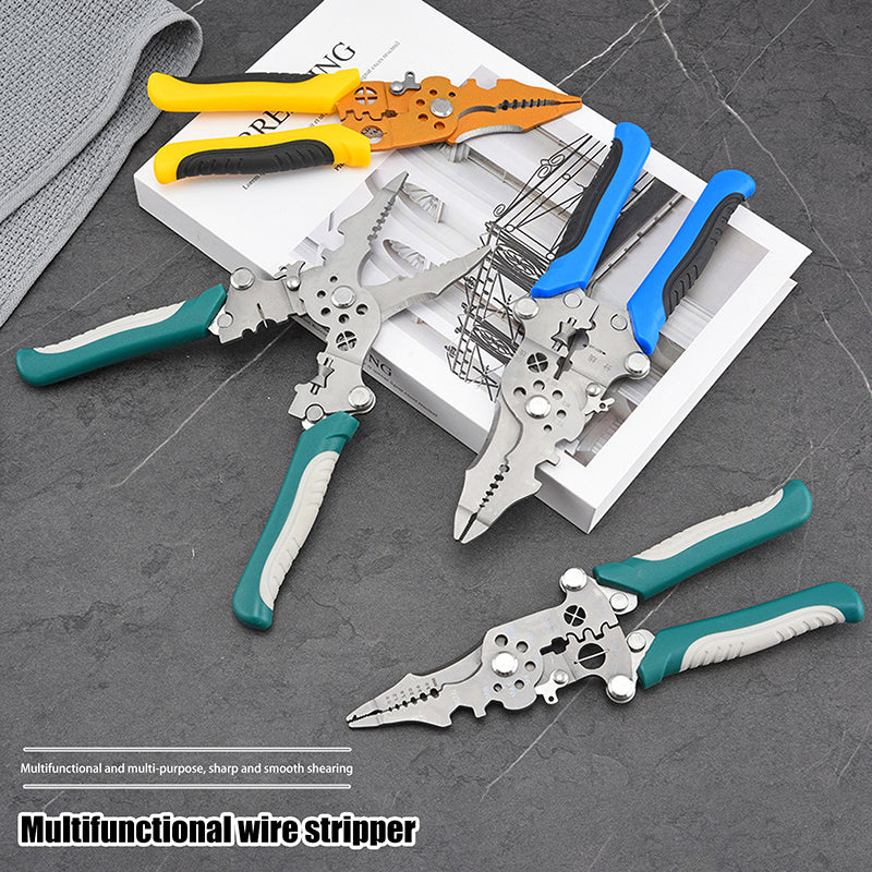 Multi-Function Wire Stripper and Cutter – 10-in-1 Electrical Hand Tool with Cutting, Stripping, Crimping & Screwdriver Functions (Random Color)