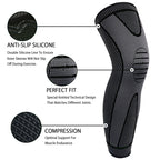 1 Pc Compression Knee Pads Support Sleeve Protector Elastic Kneepad Brace Spring Support Volleyball Running Silicone Long Full Legs Sleeve Arthritis Running Gym Sport (high quality )
