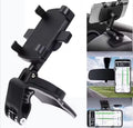 Dashboard Car Phone Holder ABS – 360° Rotatable Mobile Phone Sun Visor & Rear View Mirror Mount Support for Smartphones