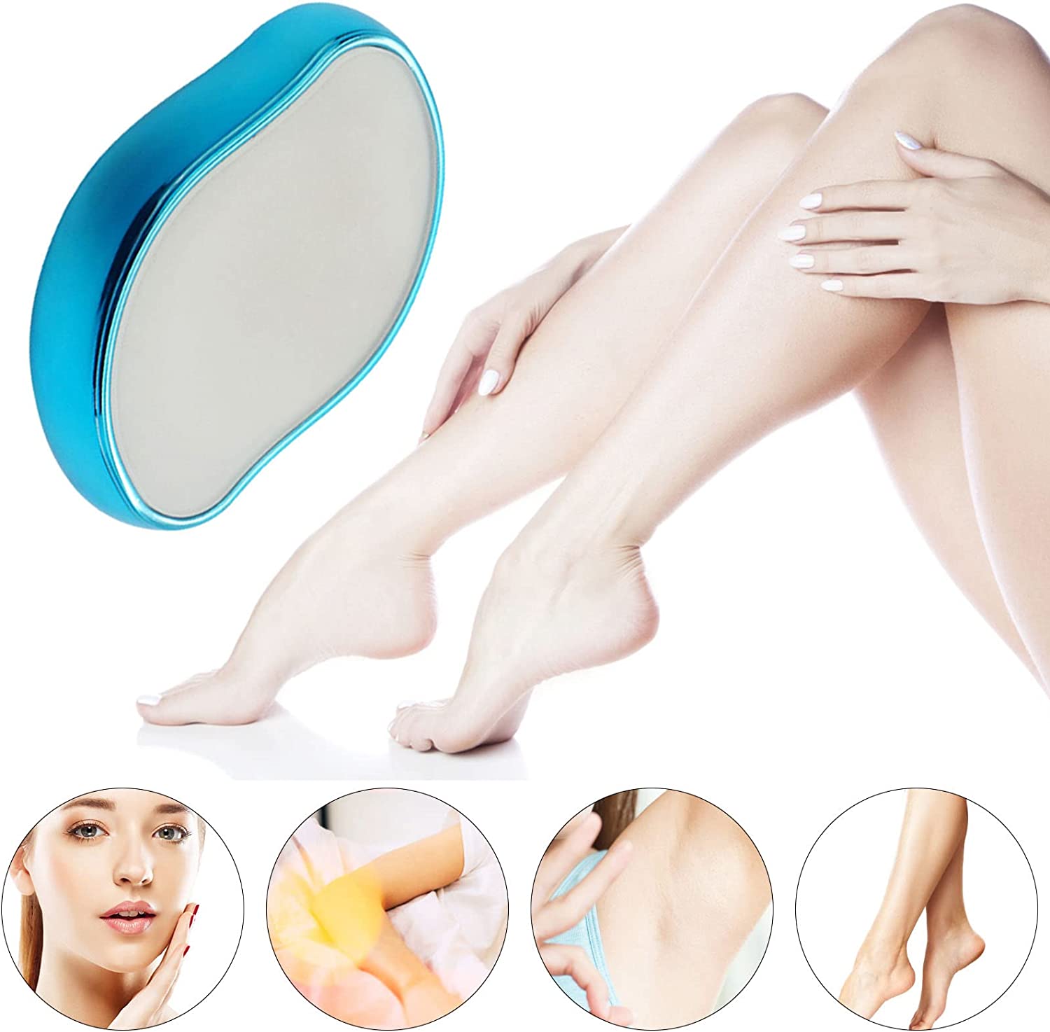 Crystal Hair Eraser – Magic Painless Hair Remover Stone for Men & Women | Reusable Exfoliating Epilator for Legs, Arms & Back | Smooth & Silky Skin (Random Color)