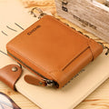GOL Zip Leather Wallet for Men Compact Wallet with Coin Pocket Card Slots and Secure Closure