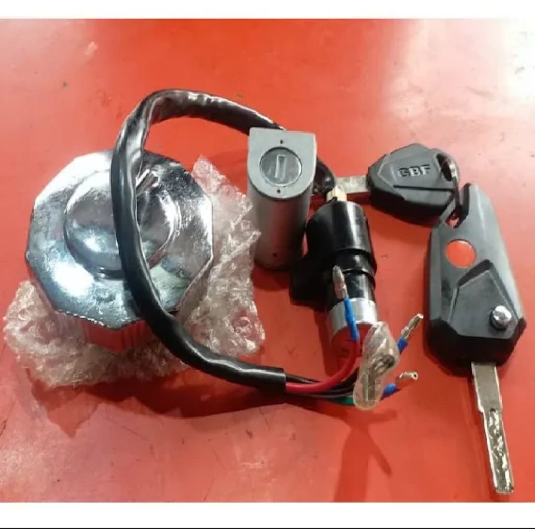 Computerised Key Lock Switch Kit 3 Pcs for Honda CD70 Bike – Complete Ignition, Handle & Fuel Tank Lock Set