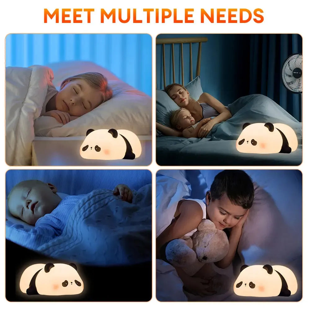 Cute Panda Night Light Silicone Soft Lamp Portable And Child Safe Bedside Light  Reliable Performance And Everyday Lighting Support