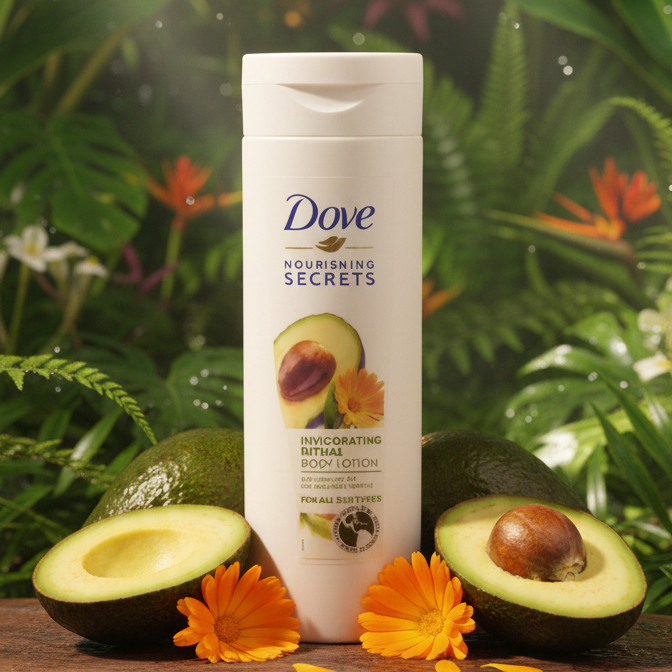 Dove Nourishing Secrets Invigorating Ritual Body Lotion with Avocado Oil and Calendula Extract: A Deeply Hydrating and Revitalizing Skin Care Essential