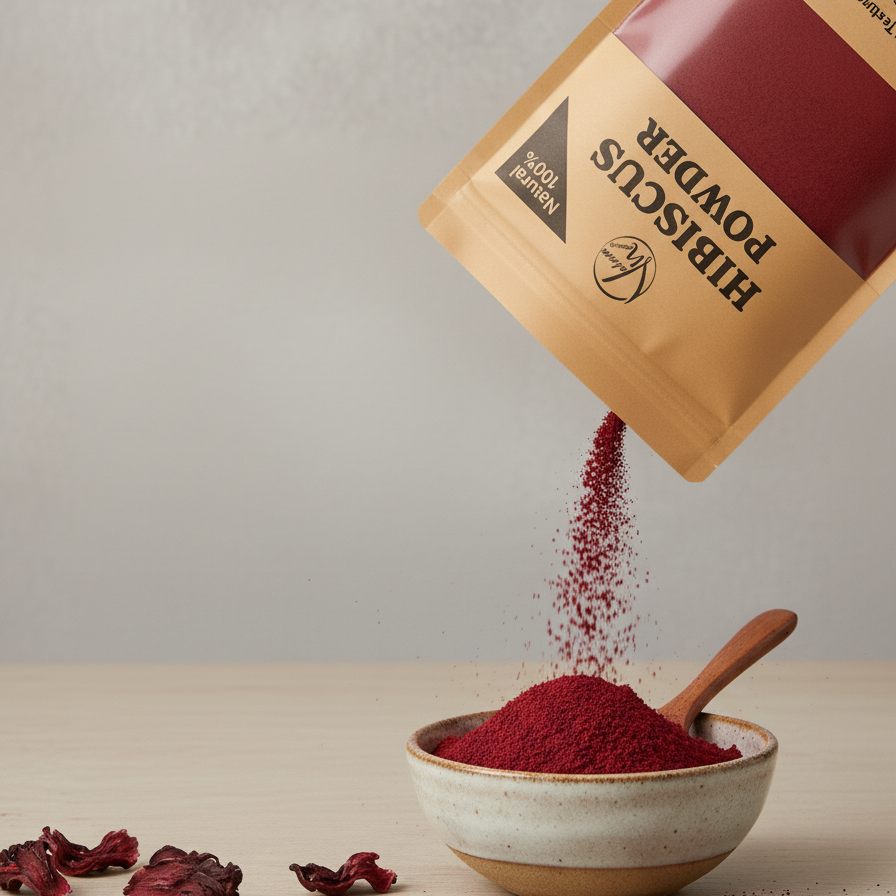 Hibiscus Flower Powder 100% Pure And Natural | Organic Herbal Powder For Skin Glow, Hair Growth, Detox And Anti-Aging Care