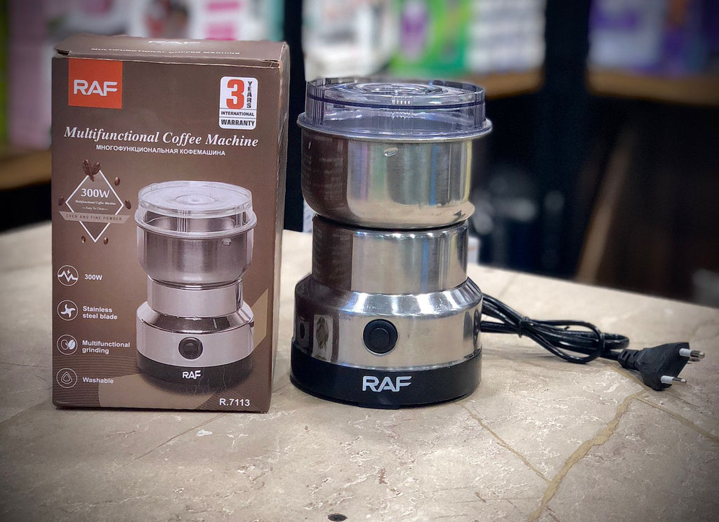 RAF R‑7113 Electric Grinder | 300W | Stainless Steel Blades | 85‑100g Capacity | Coffee, Spices & Masala